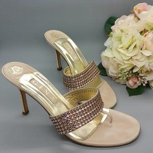 GINA Swarovski Crystal Embellished Thong Sandals